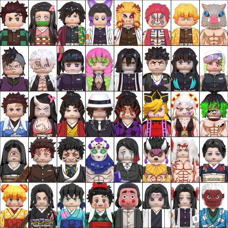 Model Kit Action Figure - Demon Slayer Building Block Minifigures 50PCS