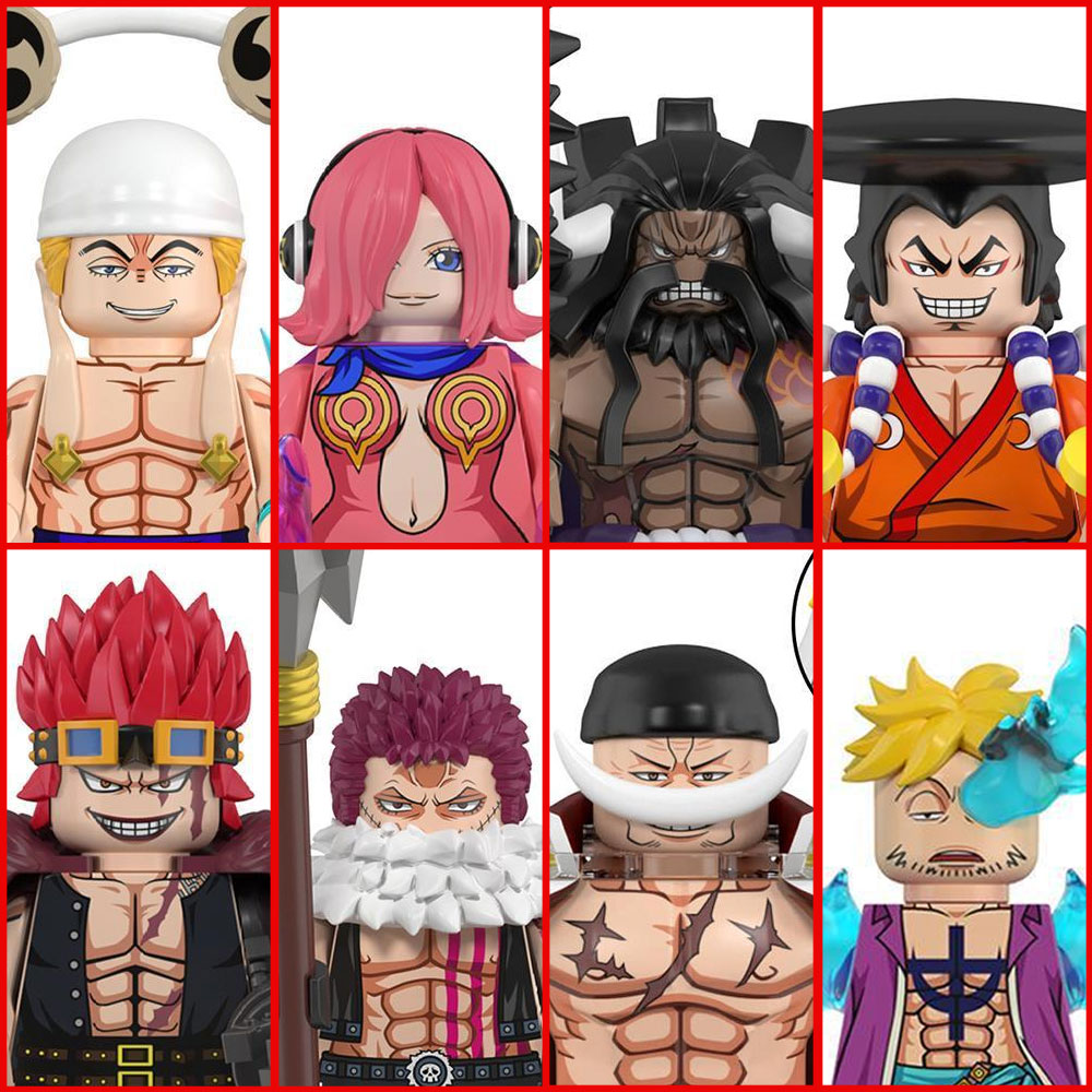 Model Kit Action Figure - One Piece Building Block Minifigures 8Pcs