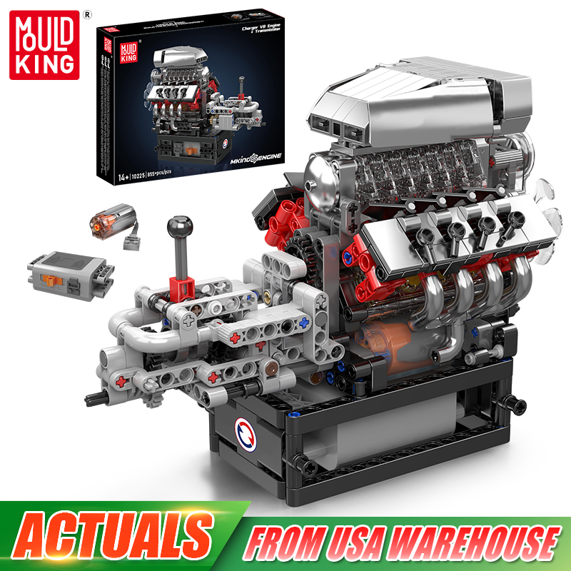 Model Kit Engine V8 - Mould King 10225 Technical Engine Toys