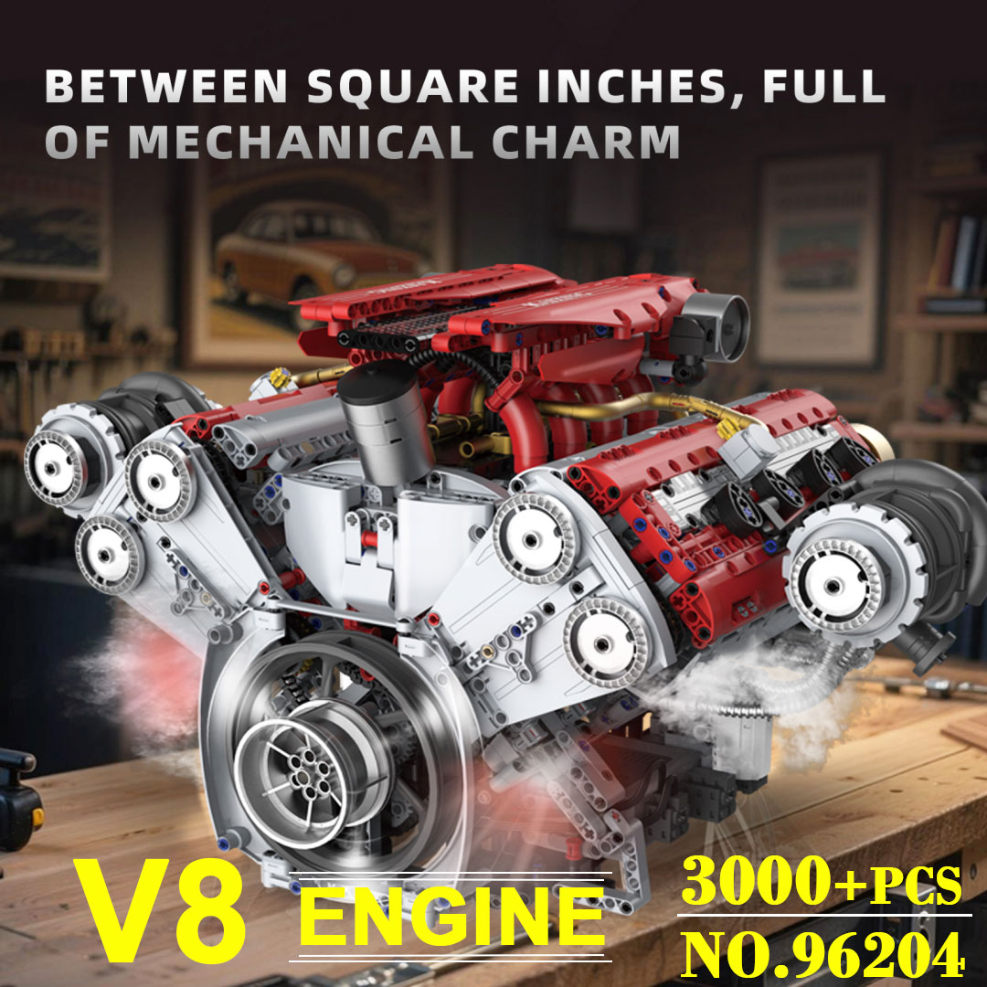 Motorized V8 Engine 3201Pcs Bu - Model Kit Engine V8 评论和价格