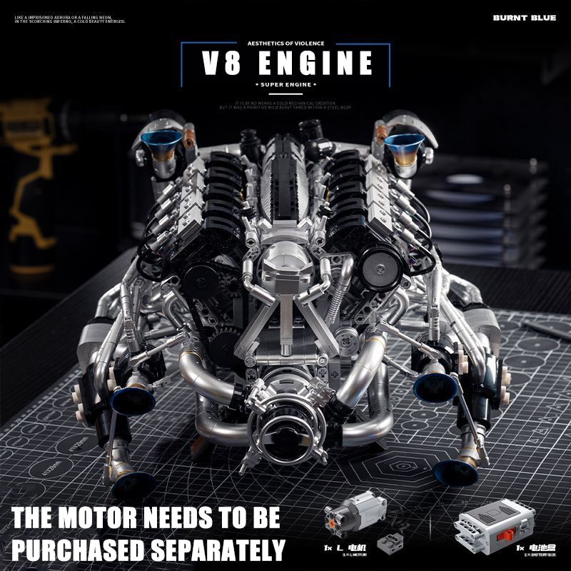 MOC Supercar V8 Engine Buildin - Model Kit Engine V8 评论和价格