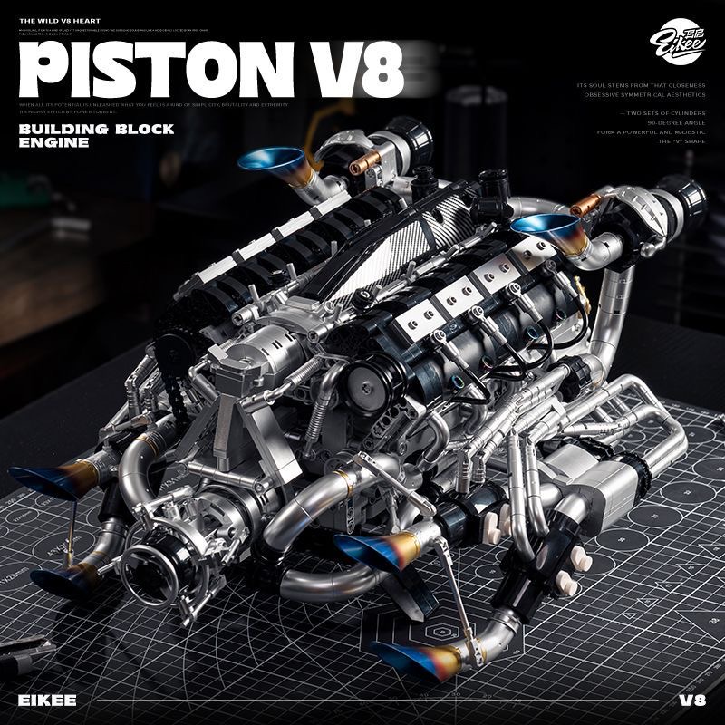 MOC Supercar V8 Engine Buildin - Model Kit Engine V8 评论和价格