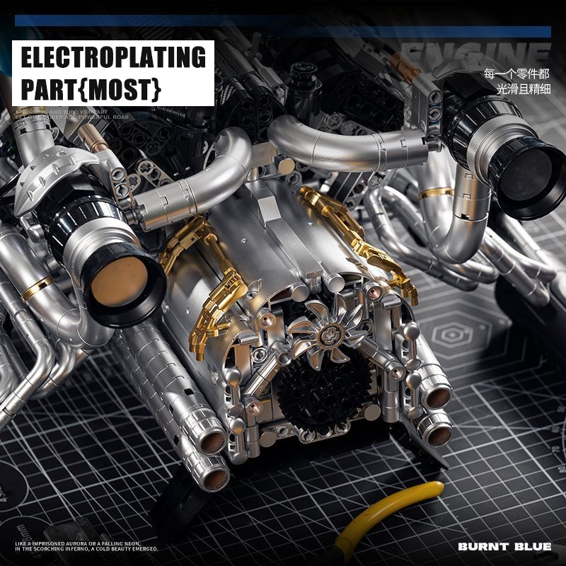 MOC Supercar V8 Engine Buildin - Model Kit Engine V8 评论和价格