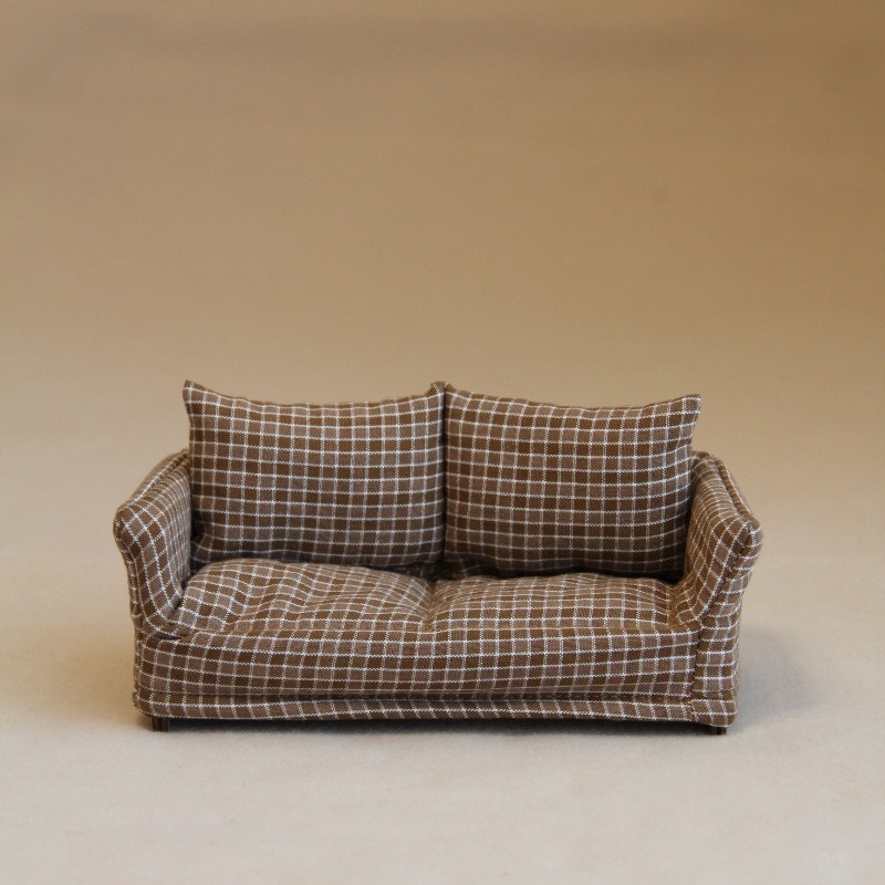 Vintage Miniature Sofa Plaid F - Model Kit Vintage 评论和价格