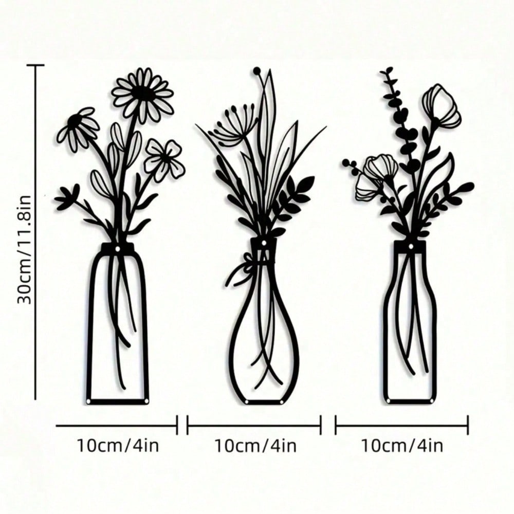 3pcs Vintage Metal Floral Wall - Model Kit Vintage 评论和价格