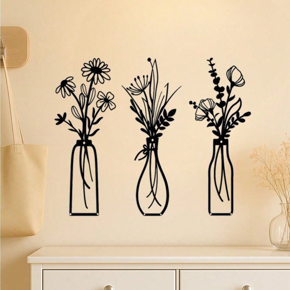 3pcs Vintage Metal Floral Wall - Model Kit Vintage 评论和价格