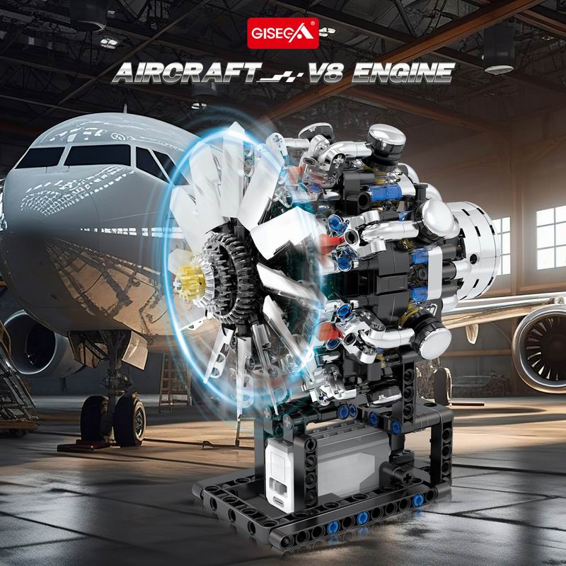 G8910 Aviation V8 Engine 558pc - Model Kit Engine V8 评论和价格