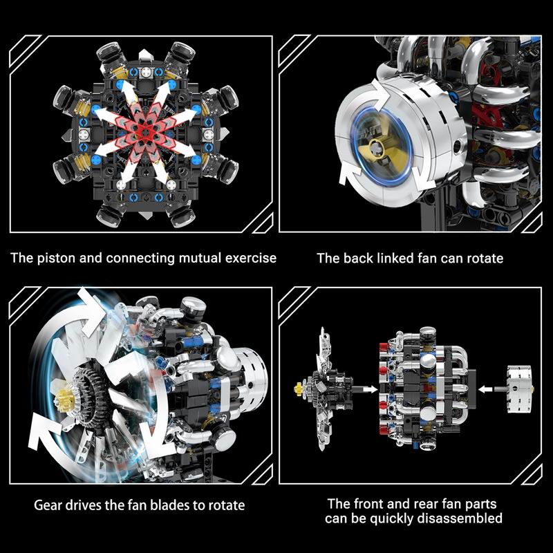 G8910 Aviation V8 Engine 558pc - Model Kit Engine V8 评论和价格