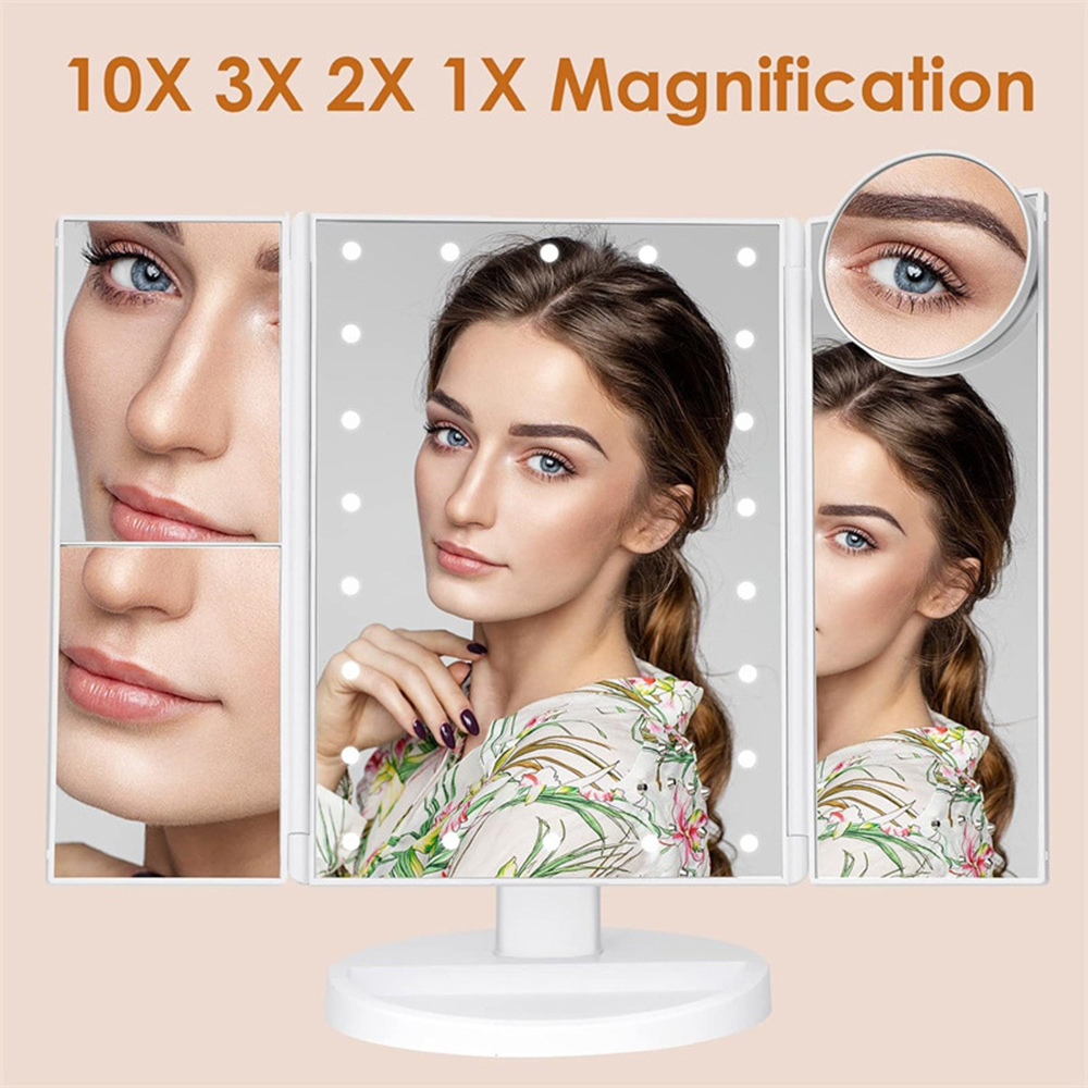 Bathroom Folding Makeup Mirror - Magnifier With Light 评论和价格