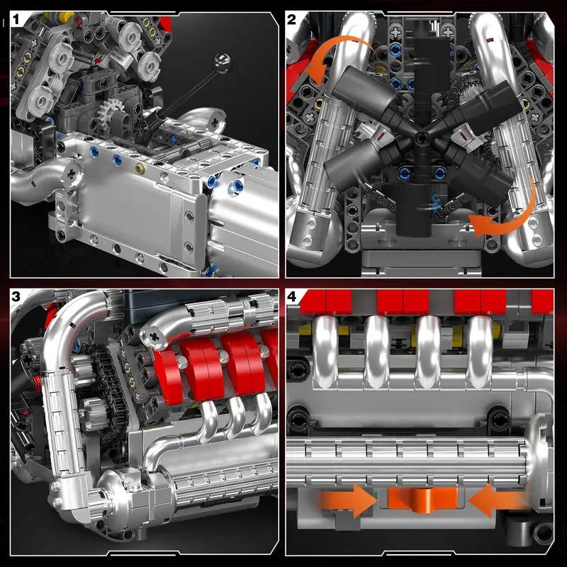 Mould King 10203 1169Pcs Super - Model Kit Engine V8 评论和价格