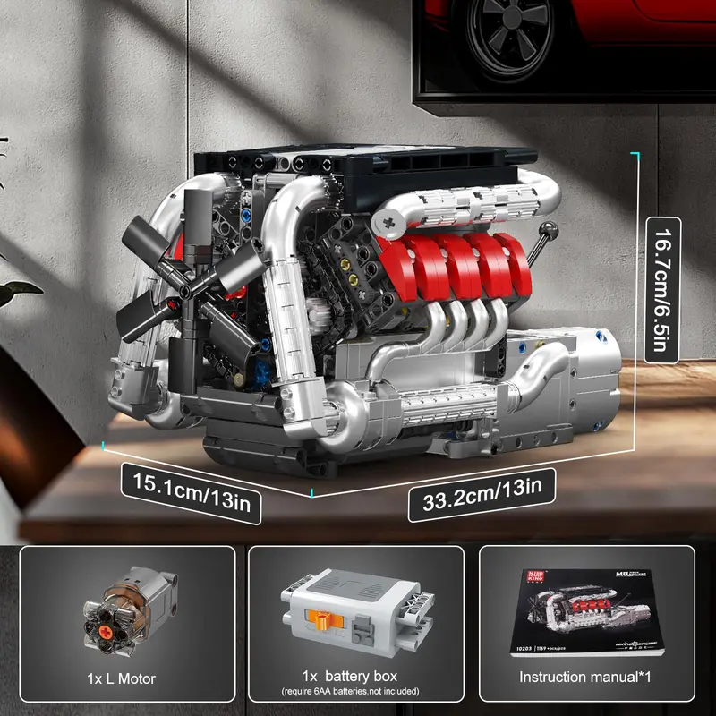 Mould King 10203 1169Pcs Super - Model Kit Engine V8 评论和价格