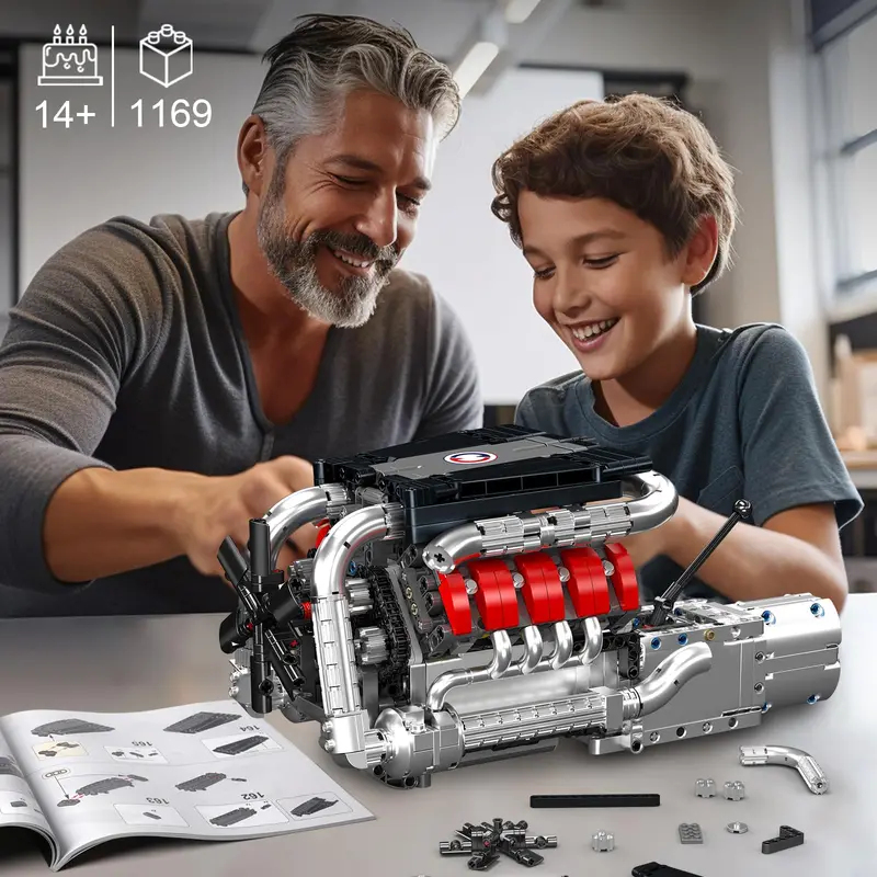 Mould King 10203 1169Pcs Super - Model Kit Engine V8 评论和价格