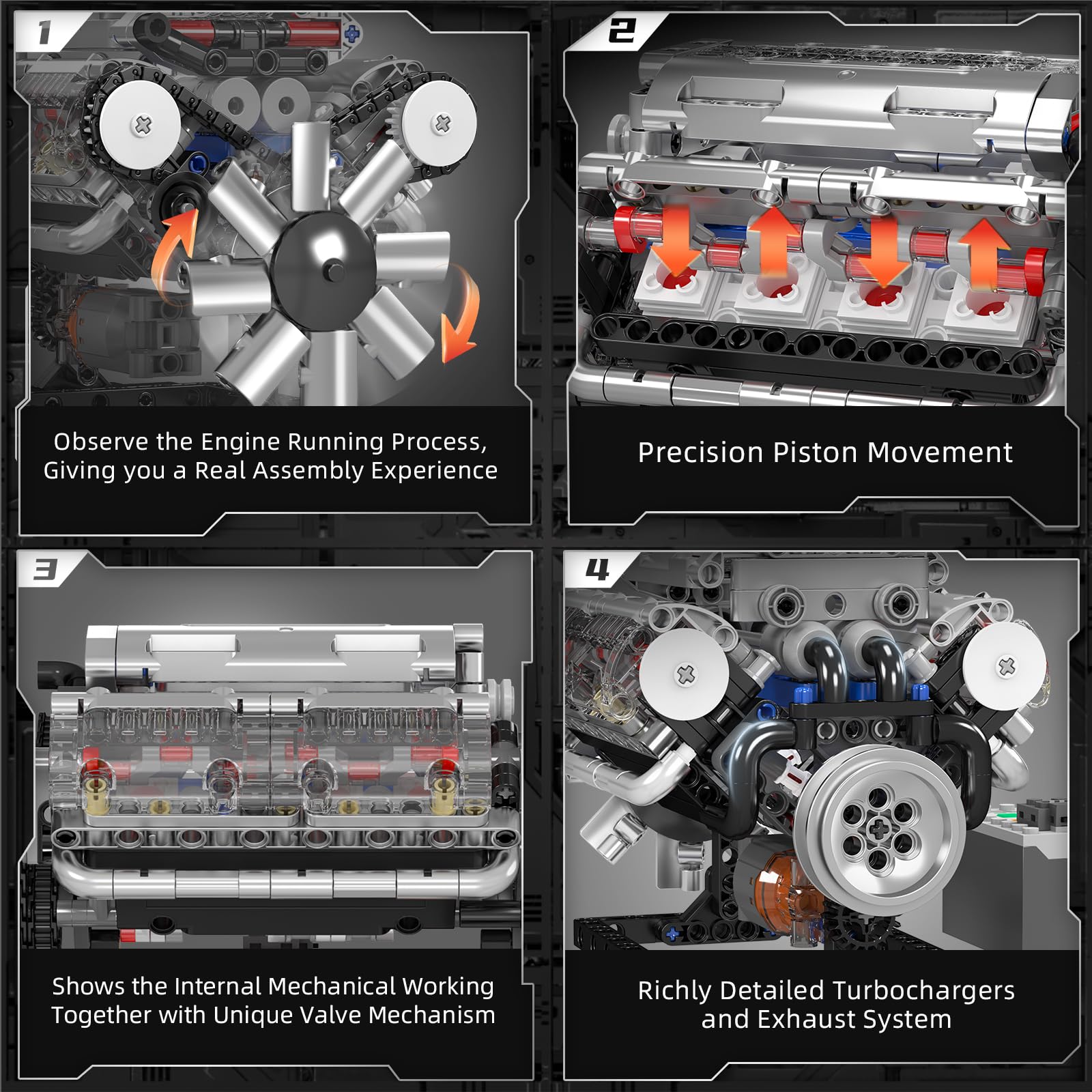 Mould King 10088 V8 Engine Bui - Model Kit Engine V8 评论和价格