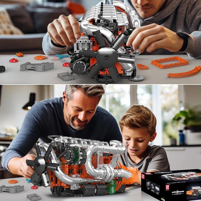 Mould King 10200 V8 Twin-Turbo - Model Kit Engine V8 评论和价格